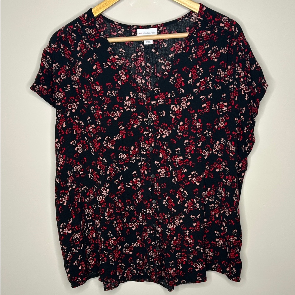 NWOT Liz Claiborne Floral Blouse
